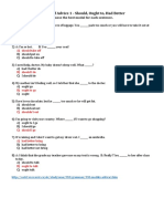 Modals of Advice - Had Better - Should - Ought To Multiple Choice KEY