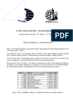 FIDE Candidates Tournament 2020 Chief Arbiters Information