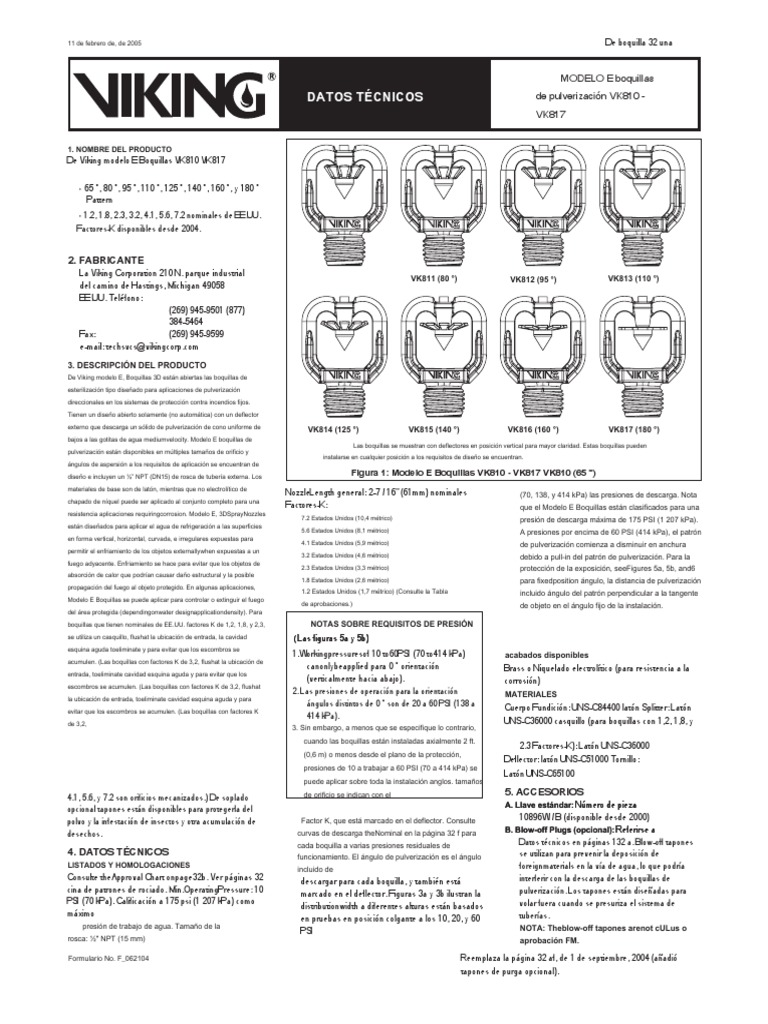 Spray NozzleVIKING En.es PDF PDF Naturaleza