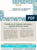 Cuadro Comparativo de Régimenes Pensionales en Colombia