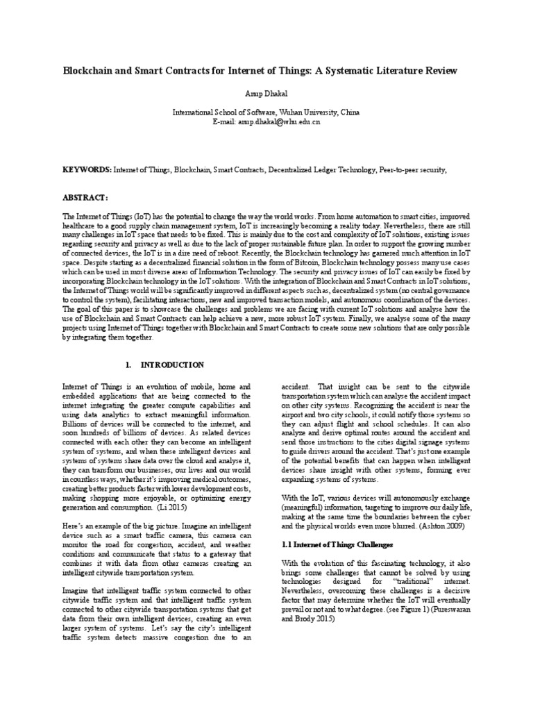 Blockchain Solutions for IoT Challenges | PDF | Internet Of Things ...