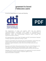 DTI – NTC agreement to boost protection of telecoms users