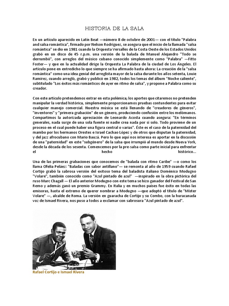 Historia de La Salsa | PDF | Musica Latinoamericana | Músicos
