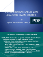 Sejarah Patient Safety Dan Asal Mula Blame Culture