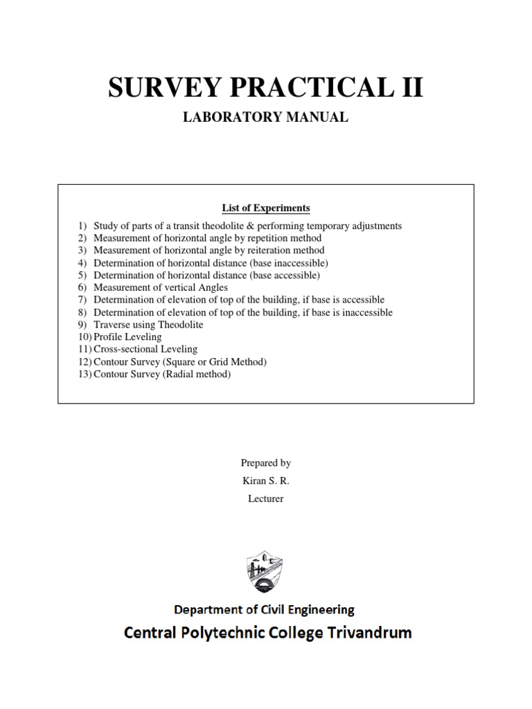 Surveying Lab Manual PDF Surveying Angle