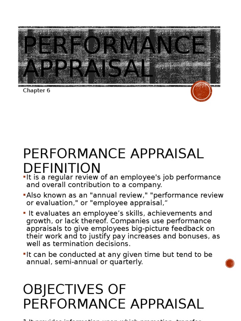 Performance Appraisal Overview | PDF | Performance Appraisal | Applied ...