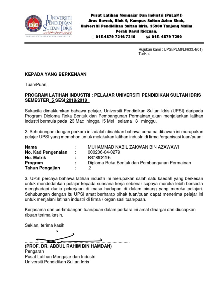 Borang Permohonan Penempatan  PDF