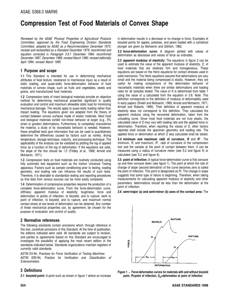 Compression Testing Standards for Food | PDF | Young's Modulus ...