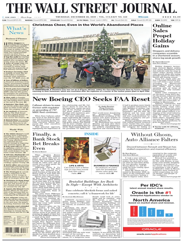 Wall Street Journal 12 26 2019 PDF | PDF | Tariff | Donald Trump