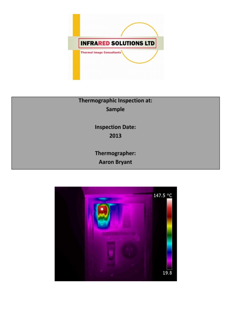 Sample Electrical Report PDF Thermography Infrared