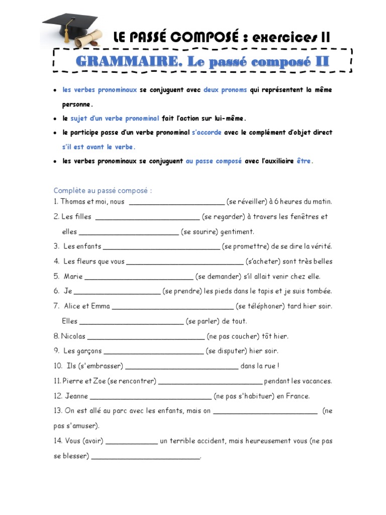 Unite 3 Passe Compose Ii Vb Pronominaux Pdf