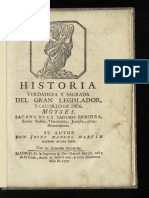 1770 Historia Verdadera Del Gran Legislador Moyses