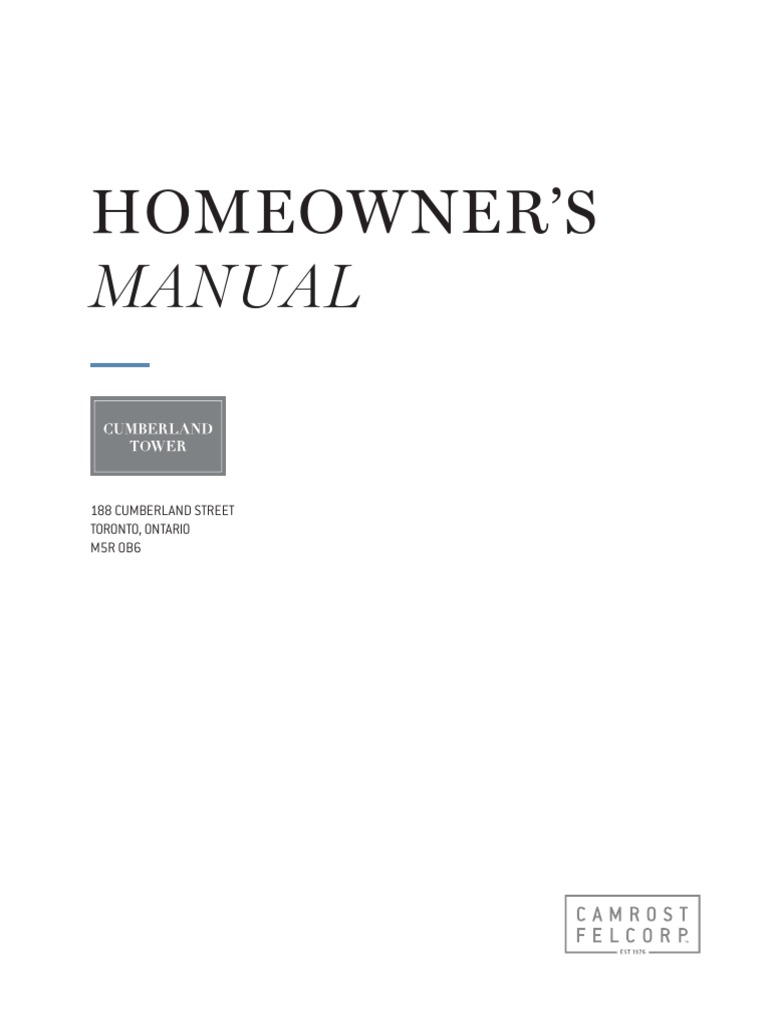 Cumberland Home Owner Manual V11 PDF Condominium Liability Insurance