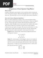 Solving Systems of Linear Equations Using Matrices PDF