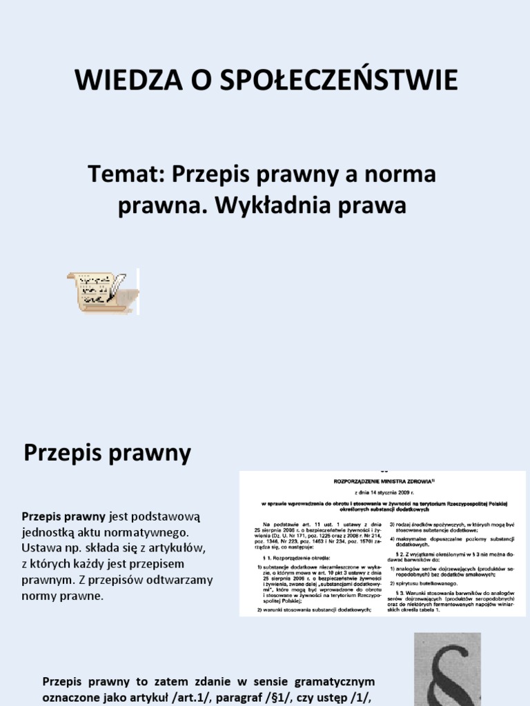Norma Prawna A Przepis Prawny 10 Przepis Prawny A Norma Prawna 1 | PDF