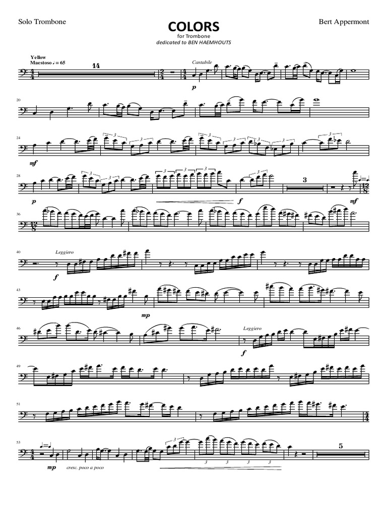 COLORS カラーズ　楽譜　トロンボーン COLORS For Trombone | PDF