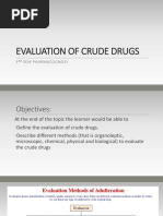 Evaluation of Crude Drugs