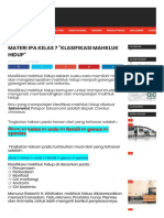 MATERI IPA KELAS 7 - KLASIFIKASI MAHKLUK HIDUP - Cakrawala Pendidikan PDF