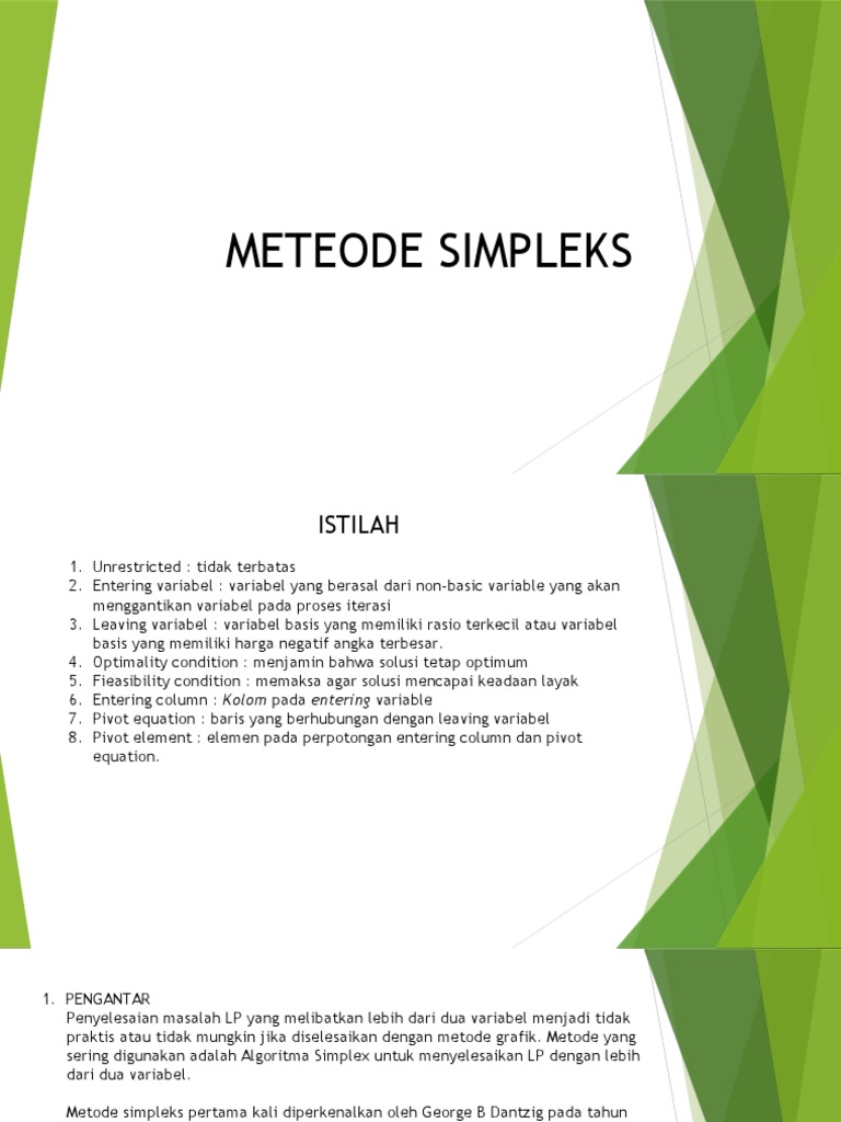 Panduan Metode Simpleks | PDF