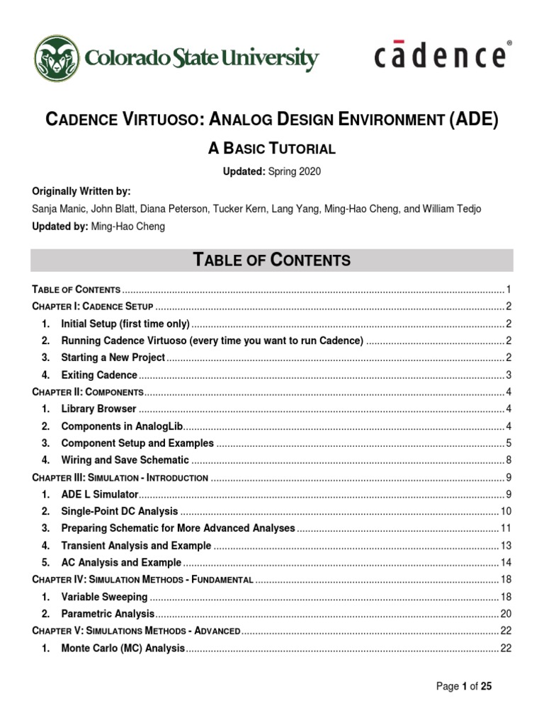 Cadence Virtuoso Basic Tutorial | PDF | Decibel | Amplifier