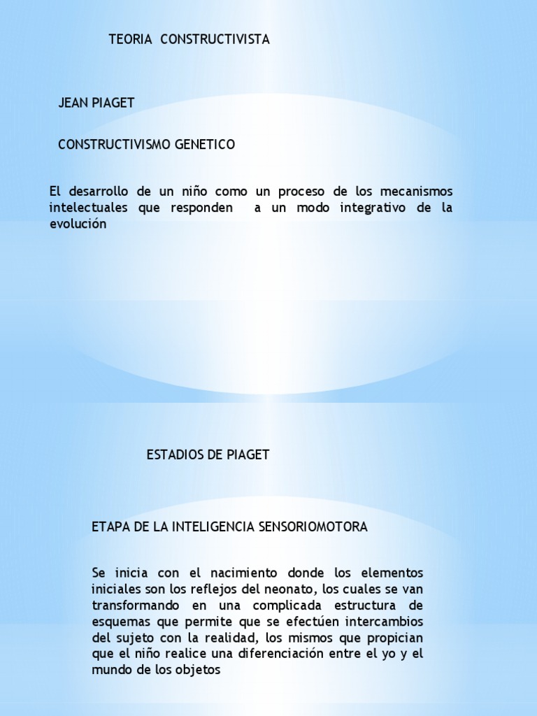 Teoria Construtivista Piaget | PDF | Constructivismo (filosofía de la ...