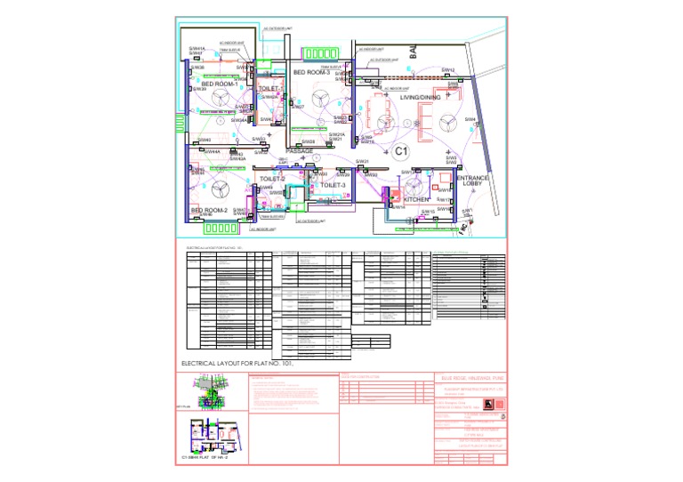 3 BHK Electrical Layout Plan | PDF