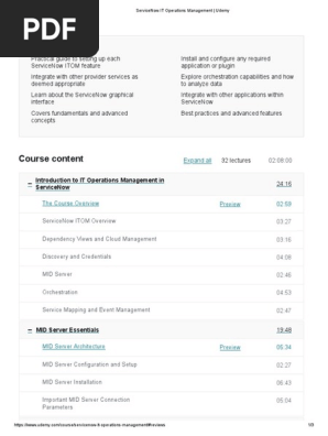 ServiceNow IT Operations Management _ Udemy
