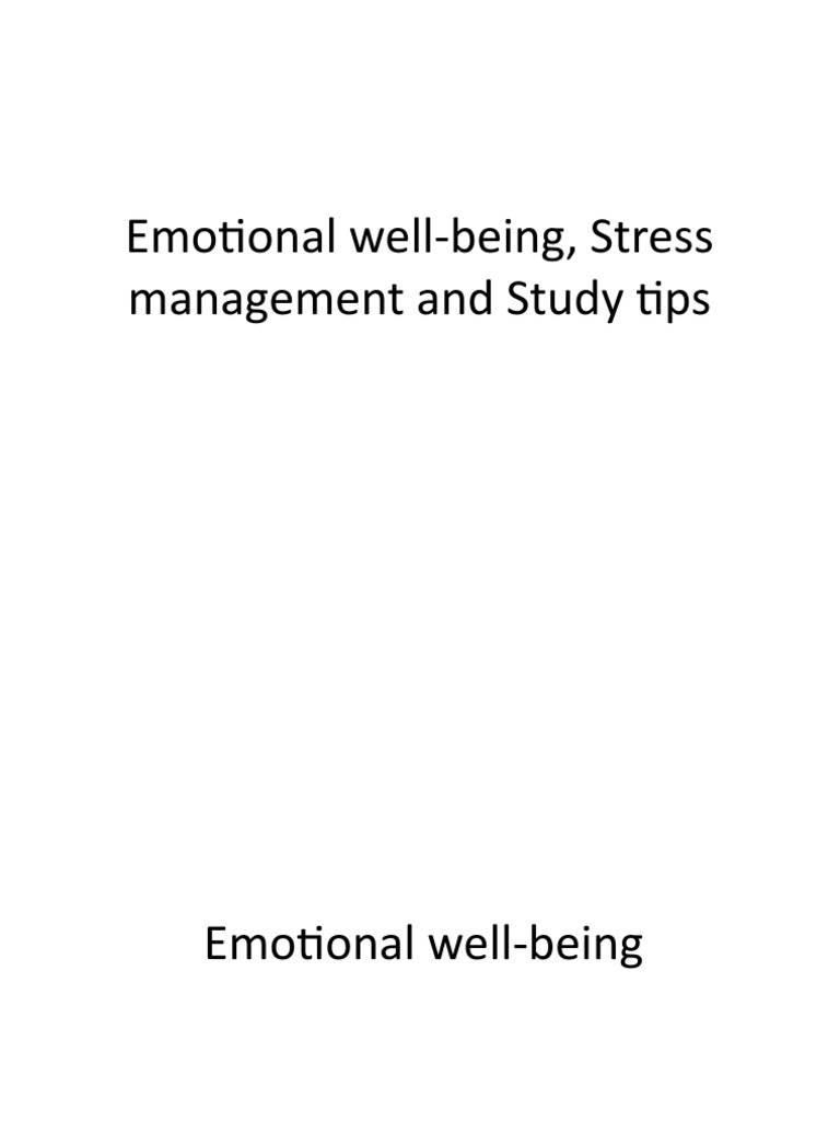 Emotional Well-Being and Stress Tips | PDF | Well Being | Stress (Biology)