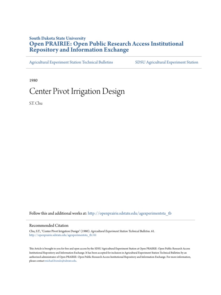 Center Pivot Irrigation Design PDF PDF Soil Evapotranspiration