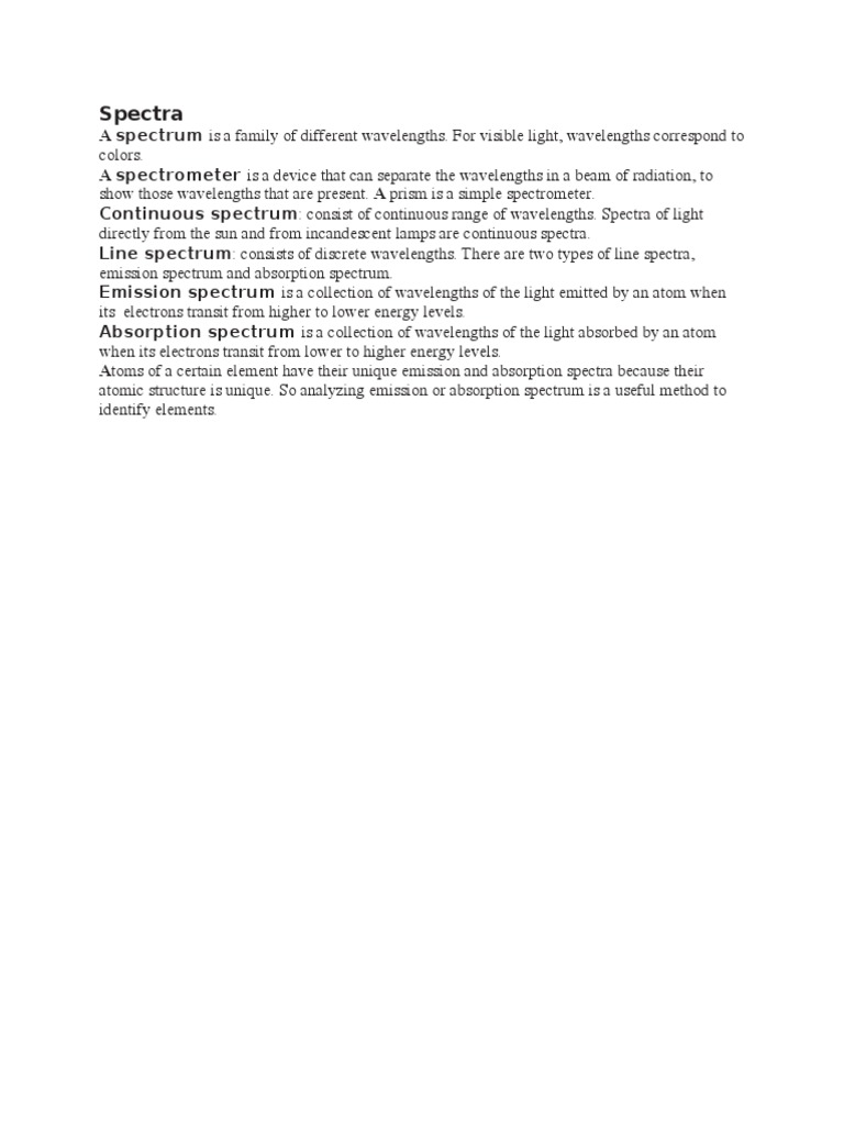 Spectra | PDF