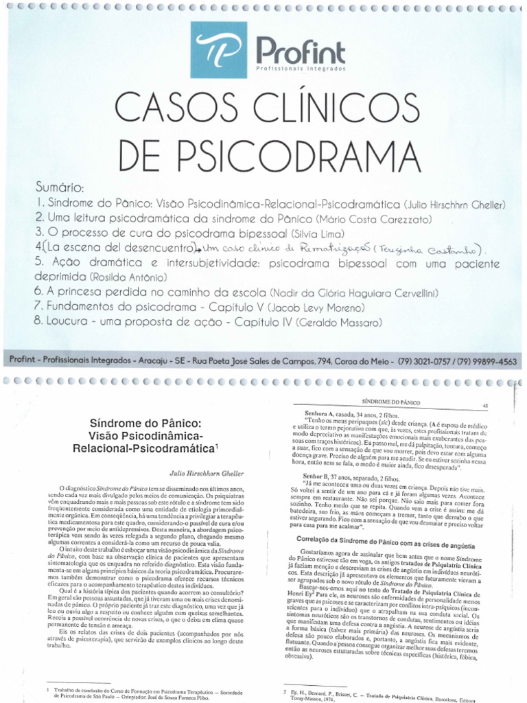 Profint Casos Clinicos de Psicodrama PDF | PDF