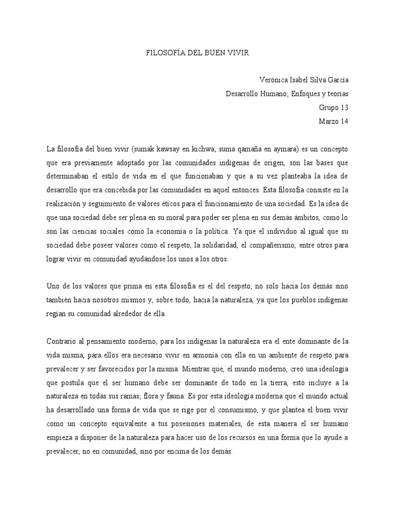La filosofía del Sumak Kawsay y su importancia para lograr un