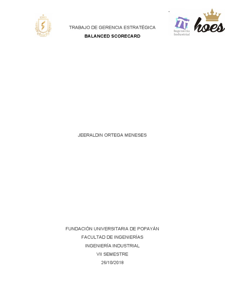Balanced Scorecard | PDF | Planificación | Cognición