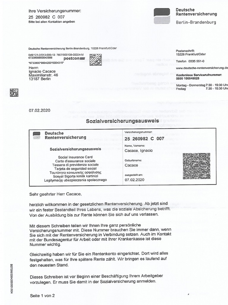 Deutsche Rentenversicherung Seguridad Social PDF