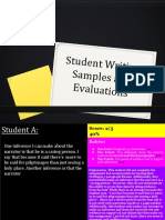 Student Samples and Evaluations