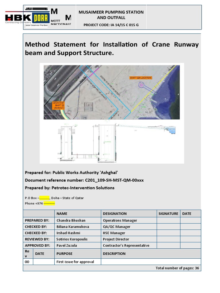 Method Statement Template PDF Safety Specification (Technical