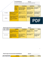 Film Project Assessment Guide Rubric