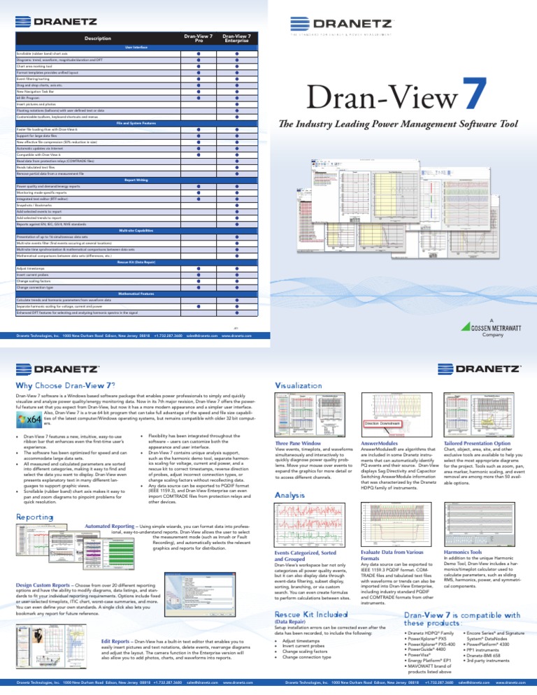 Dranetz DranView 7 Software Brochure PDF | PDF | Areas Of Computer ...