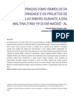 As Praças Como Símbolos Da Modernidade E Os Projetos De Rosalvo Ribeiro Durante A Era Maltina (1900 1912 ) Em Maceió-AL