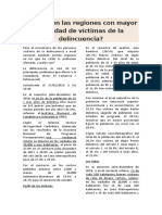 Cuáles Son Las Regiones Con Mayor Cantidad de Víctimas de La Delincuencia