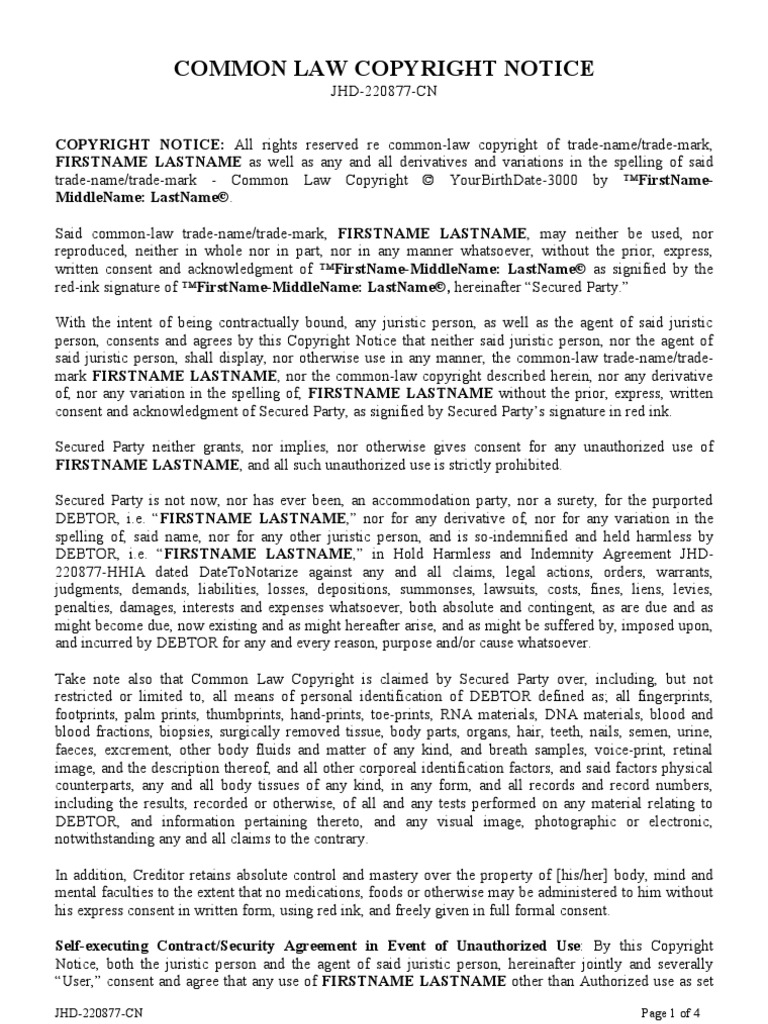 Common Law Agreement Template