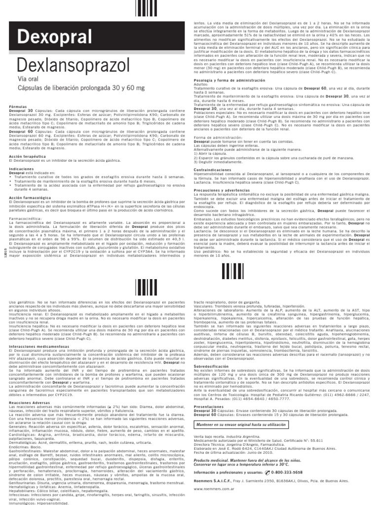 Dexlansoprazol precio dexopral 60 para que sirve TuZonaMarket - Dexopral 30mg 30 C psulas de Liberaci n prolongada