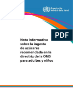 Nota informativa sobre la ingesta de azúcares recomendada en la directriz de la OMS para adultos y niños.pdf