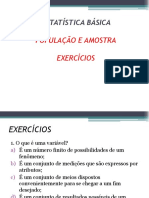 Capítulo II - População e Amostra - Exercícios PDF