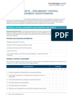 Fixed Assets - Preliminary Control Assessment Questionnaire