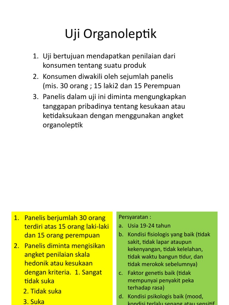 Uji Organoleptik | PDF