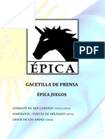 Gacetilla de Prensa Epica Juegos PDF