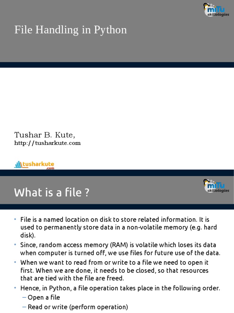 File Handling in Python PDF | PDF | Text File | Computer File