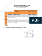 REVISI KALENDER AKADEMIK SEMESTER GENAP Revisi