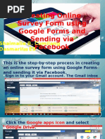 Creating An Online Survey Form Using Google Forms and Sending Via Facebook.